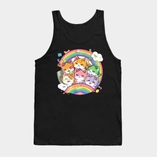 All I Need Is This Cat Funny Cat Rainbow Lover Tank Top